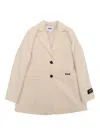 Msgm Brushed Viyella Blazer Girl Crema/cream In White