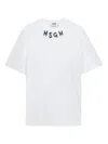 Msgm Brushstroke-logo T-shirt In White