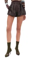 Msgm Bubble Mini Shorts Brown In Brown