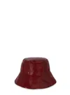 Msgm Logo Embroidered Bucket Hat In Bordeaux