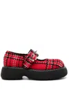 Msgm Buckle Platform Mary Jane Shoes In Red