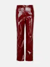 Msgm Burgundy Polyester Pants In Bordeaux