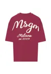 Msgm Burgundy T-shirt For Boy With Logo In Burgundy