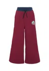 Msgm Logo-print Drawstring Trousers In Burgundy