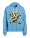 Msgm Logo-printed Drawstring Hoodie In Blue