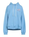 Msgm Burro Studio X  Woman Sweatshirt Azure Size L Cotton In Blue