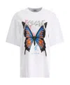 Msgm Butterfly-print Short-sleeve T-shirt In Black