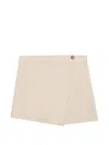 Msgm Button Asymmetric Shorts In Neutral