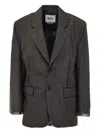 Msgm Button Blazer In Brown