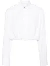 Msgm Button Cotton Shirt In White