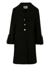 Msgm Button-detailed Flared-cuff Coat In Black