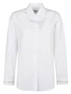 Msgm Button-down Regular Cut Shirt With Minimalist Design In White