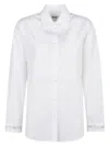Msgm Button-down Regular Cut Shirt With Minimalist Design In White