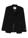 Msgm Button-fastening Blazer In Black