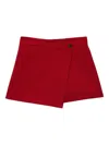 Msgm Button-fastening Wrap Shorts In Red