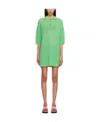 Msgm Button Mini Dress In Green