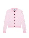 Msgm Button Pattern Cardigan In Pink