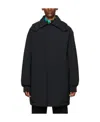Msgm Button-up Mid-length Parka In Black