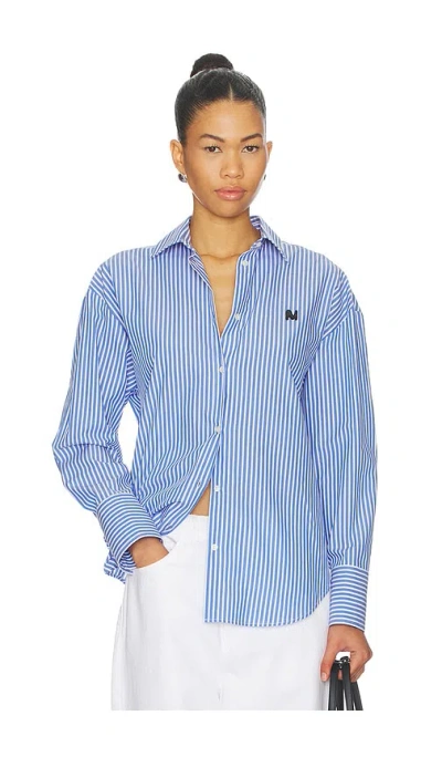 Msgm Button Up Shirt In Blue