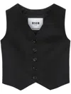 Msgm Button-up Waistcoat In Black
