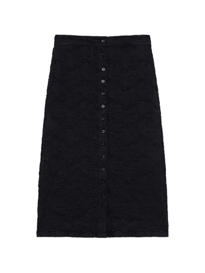 Msgm Button-down Midi Skirt In Black