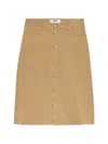 Msgm Buttoned A-line Skirt In Brown
