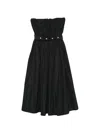 Msgm Buttoned Belted Dress In Black