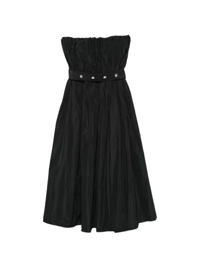 Msgm Buttoned Belted Dress In Black