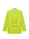 Msgm Buttoned Double-breasted Blazer In Yellow