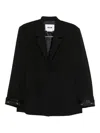 Msgm Single Breasted Long Sleeved Jacket In Black