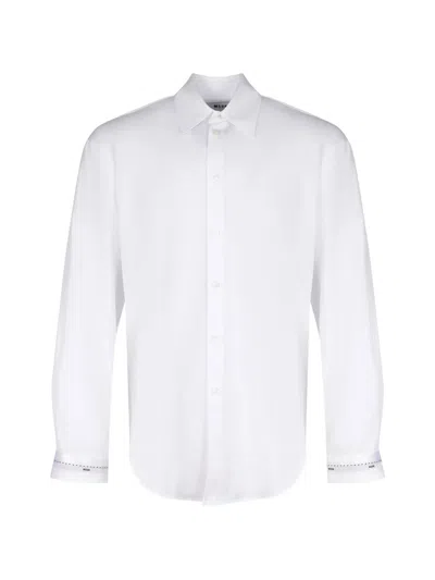 Msgm Buttoned Long-sleeve Shirt In White