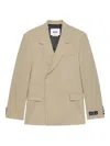 Msgm Buttoned Single-breasted Jacket In Brown