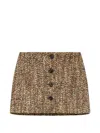 Msgm Button-up Mini Skirt In Brown