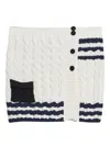Msgm Cable-knit Striped Mini Skirt In White