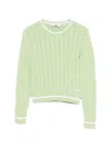 Msgm Cable-knit Striped Sweater In Neutral