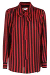 Msgm Satin Striped Print Shirt