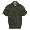 Msgm Camicia All-over Print Button Shirt In Green
