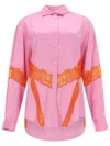 Msgm Camicia Con Inserti In Pizzo In Pink