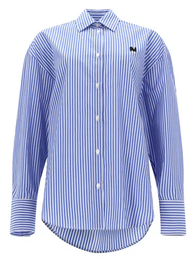 Msgm Camicia Con Logo In Blue