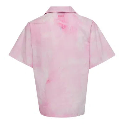 Msgm Camicia Print Button-up Shirt In Pink