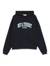 Msgm Cotton Hoodie With Print In Blue