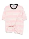 Msgm Striped T-shirt In Nude & Neutrals