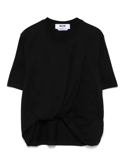 Msgm T-shirt In Cotone In Black