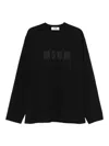 Msgm Cotton T-shirt With Front Printed Logo In Black