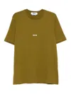 Msgm Cotton T-shirt With Front Printed Logo In Green