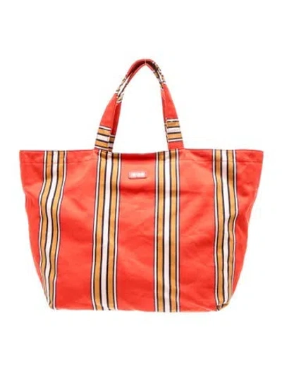 Pre-owned Msgm Canvas Tote In Multicolor