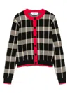 Msgm Crew Neck Checked Pattern Knitwear In Multi