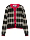 Msgm Crew Neck Checked Pattern Knitwear In Multi