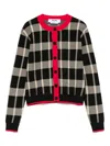 Msgm Crew Neck Checked Pattern Knitwear In Multi