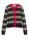 Msgm Crew Neck Checked Pattern Knitwear In Multi